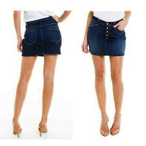 7 For All Mankind Dark Blue Mini Skirt